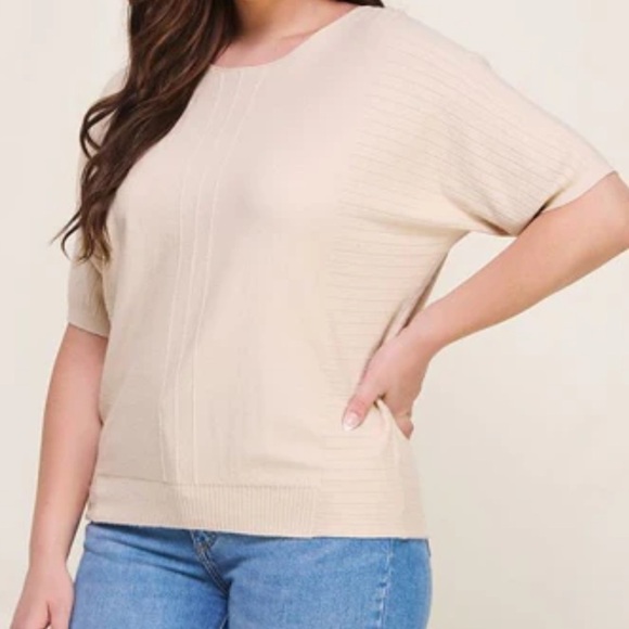 Allie Rose Dolman Sweater Short Sleeve Top Size Large - Picture 1 of 11